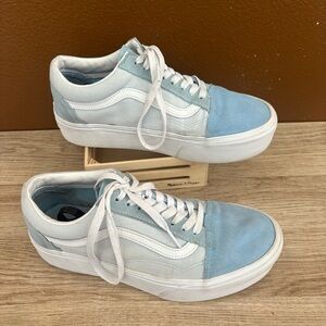 Vans Blue and White Platform sneakers, Men’s Size 8, Women’s 9.5